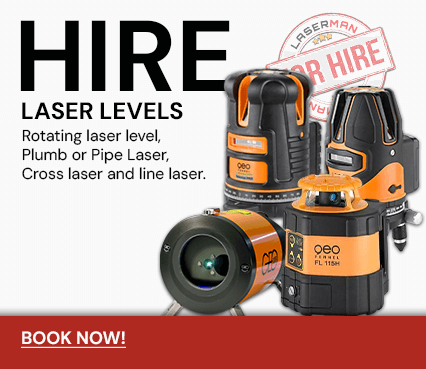 Hire rotating laser, plub or pipe laser, cross and line laser